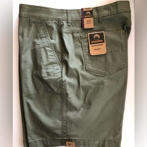 BRAHMA Mens Shorts Size 44” Khaki Green Canvas Relaxed Fit New